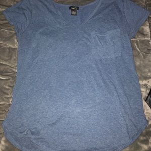 Heather Blue Pocket Tee